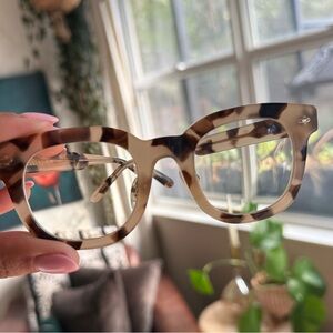 DIFF light tortoiseshell eyeglasses. Have a rx in them already.